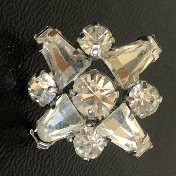 Jay Flex Sterling  Clear Crystal Rhinestone  VTG - Picture 3 of 5